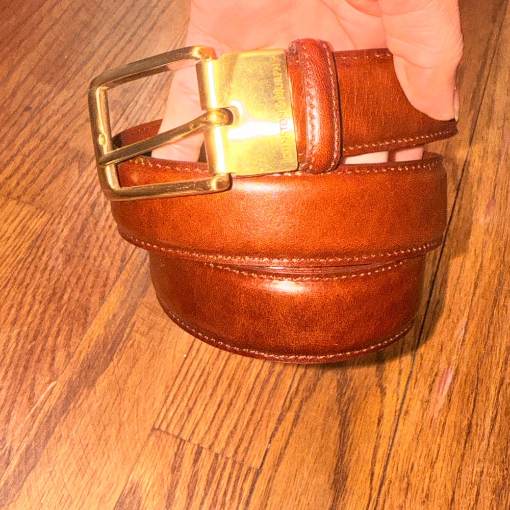Johnston & Murphy Tan Leather Belt Bag